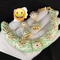 Palak Art Gold Plated Kundan Stone Meenakari Necklace Set