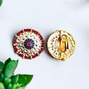 Palak Art Gold Plated Kundan And Meenakari Rings ( 1 Piece Only )