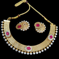 Palak Art Classic Austrain Stone And Pearl  Perfect for Traditional Outfits Necklace Set 
