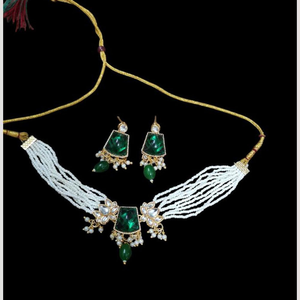 Palak Art Regal Elegance Kundan Stone And Pearl Choker Necklace Set