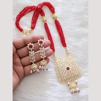 Palak Art Sparkling Crystal Stone And Pearl Necklace Set