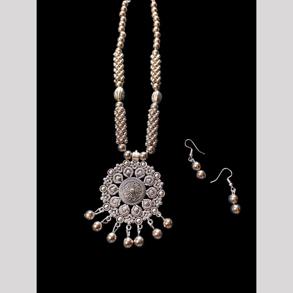 Palak Art Antique Oxidised Plated Jewellery Necklace Set