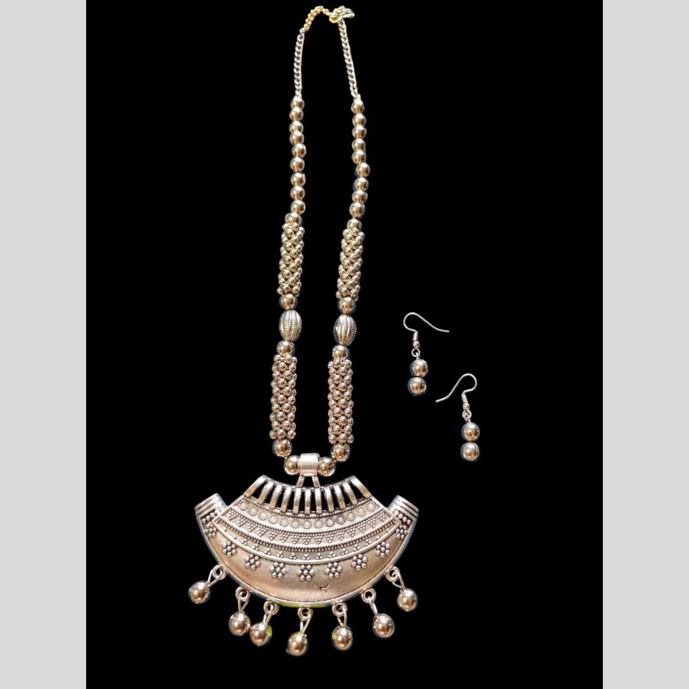 Palak Art Antique Oxidised Plated Jewellery Necklace Set