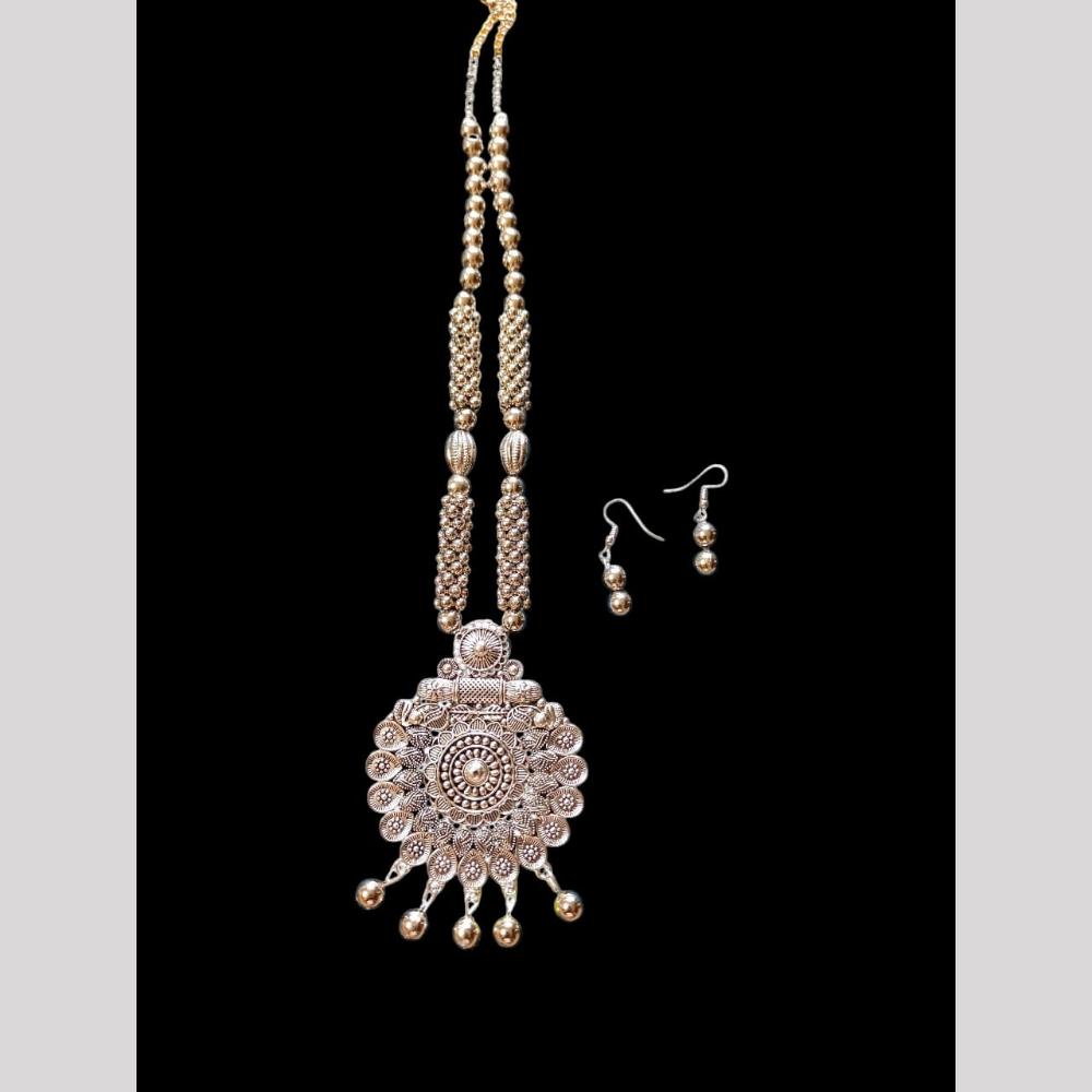 Palak Art Antique Oxidised Plated Jewellery Necklace Set