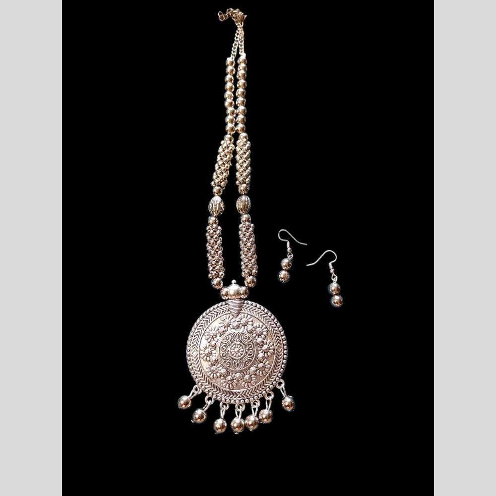 Palak Art Antique Oxidised Plated Jewellery Necklace Set
