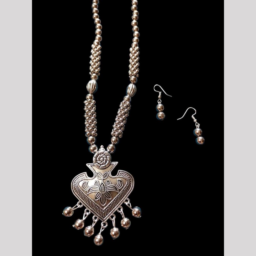 Palak Art Antique Oxidised Plated Jewellery Necklace Set