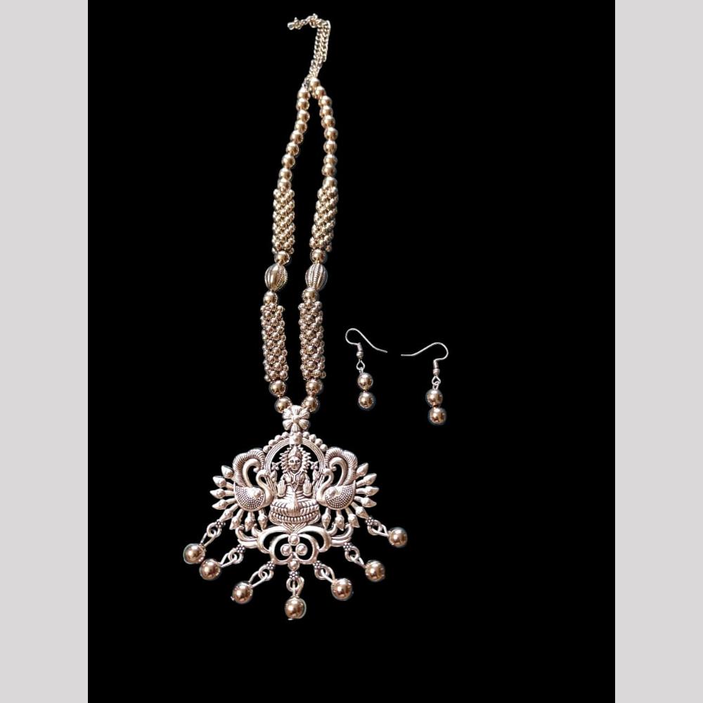 Palak Art Antique Oxidised Plated Temple Jewellery Necklace Set