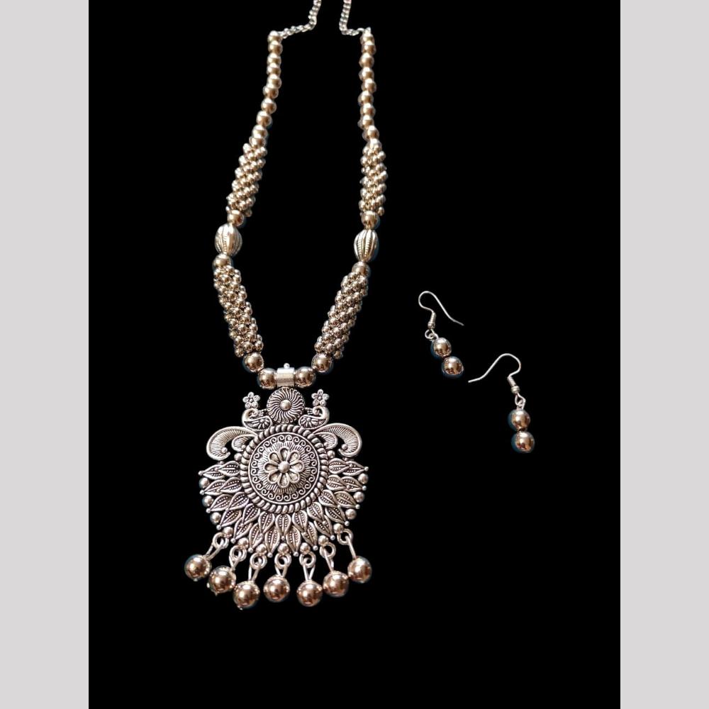 Palak Art Antique Oxidised Plated Jewellery Necklace Set