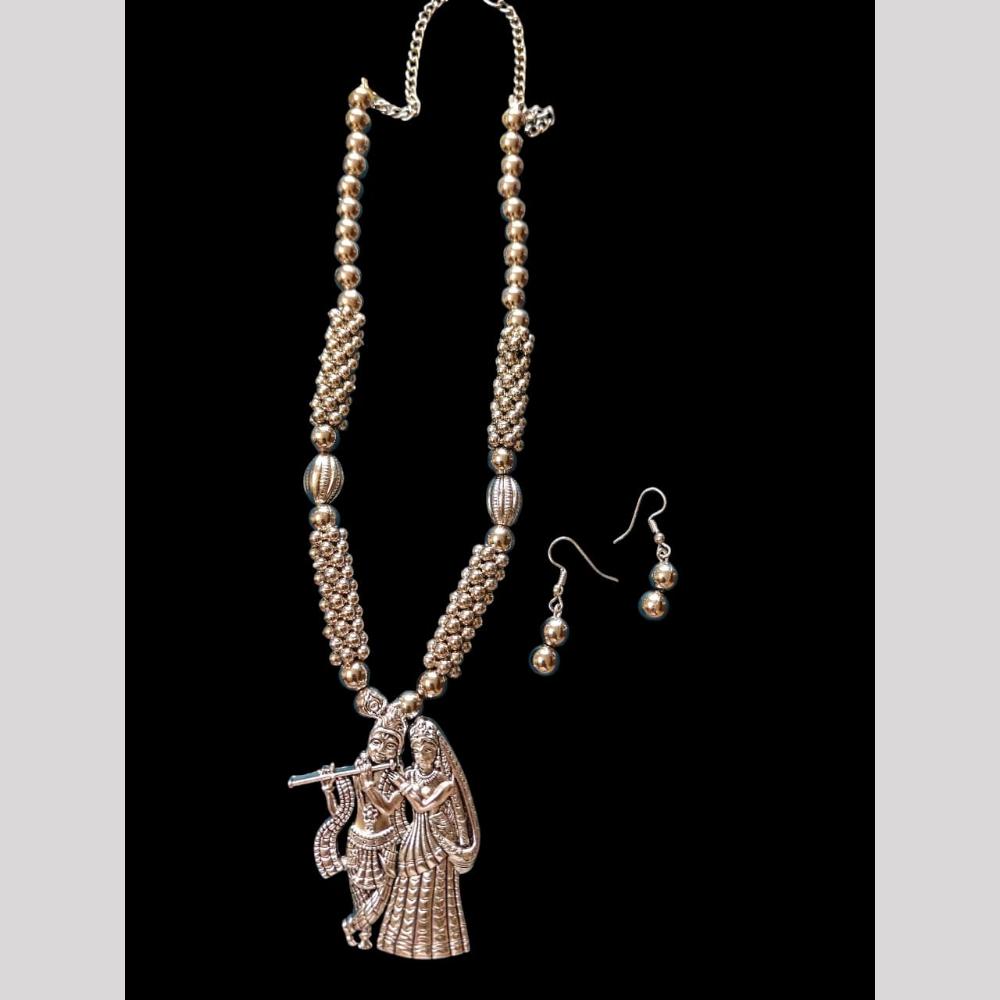 Palak Art Antique Oxidised Plated Temple Jewellery Necklace Set