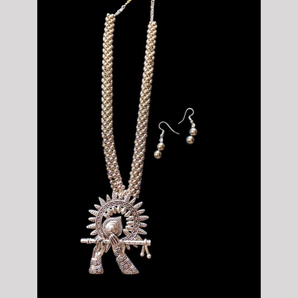 Palak Art Antique Oxidised Plated Jewellery Necklace Set