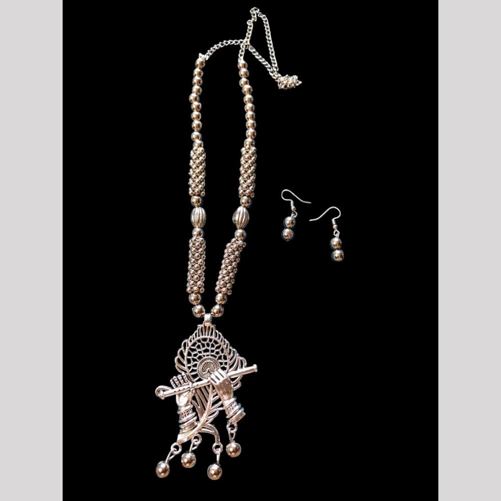 Palak Art Antique Oxidised Plated Jewellery Necklace Set