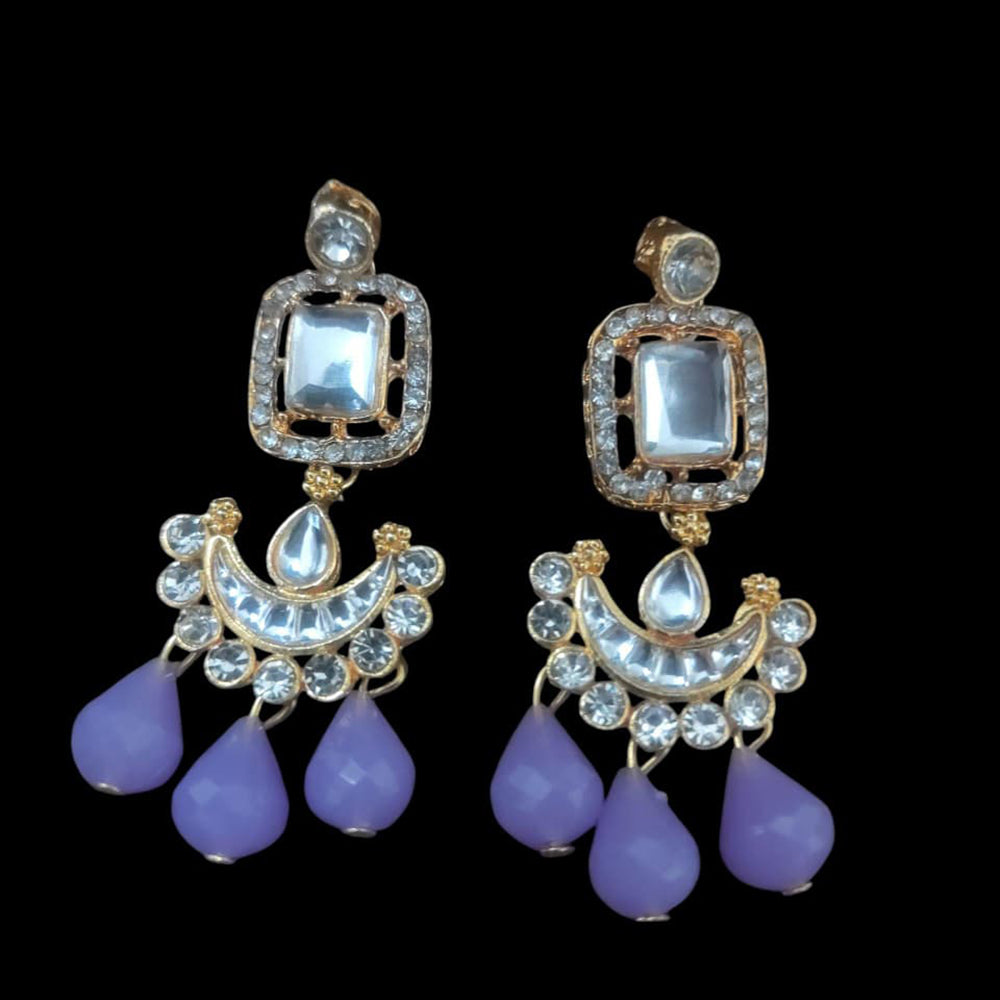 Palak Art Ethnic Glam Pota Kundan And Pearl Dangler Earrings