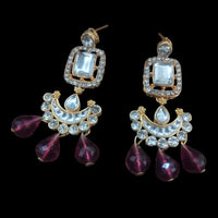 Palak Art Ethnic Glam Pota Kundan And Pearl Dangler Earrings
