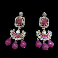Palak Art Ethnic Glam Pota Kundan And Pearl Dangler Earrings