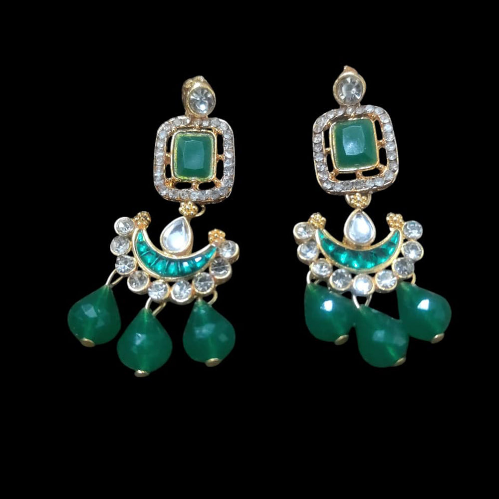 Palak Art Ethnic Glam Pota Kundan And Pearl Dangler Earrings