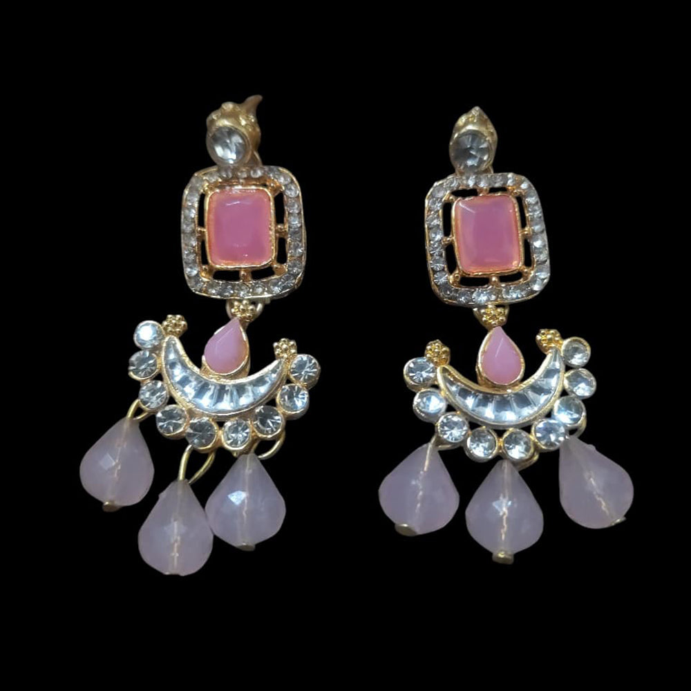 Palak Art Ethnic Glam Pota Kundan And Pearl Dangler Earrings