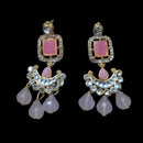 Palak Art Ethnic Glam Pota Kundan And Pearl Dangler Earrings