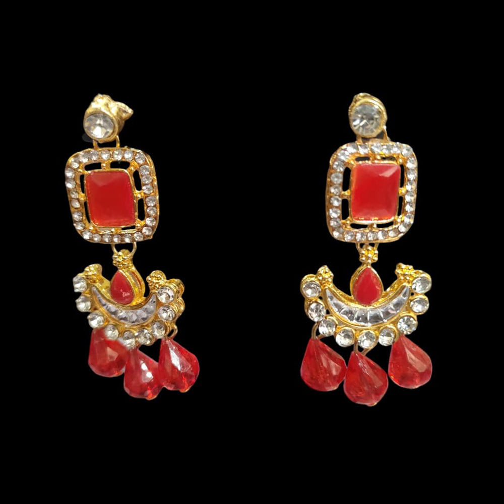 Palak Art Ethnic Glam Pota Kundan And Pearl Dangler Earrings