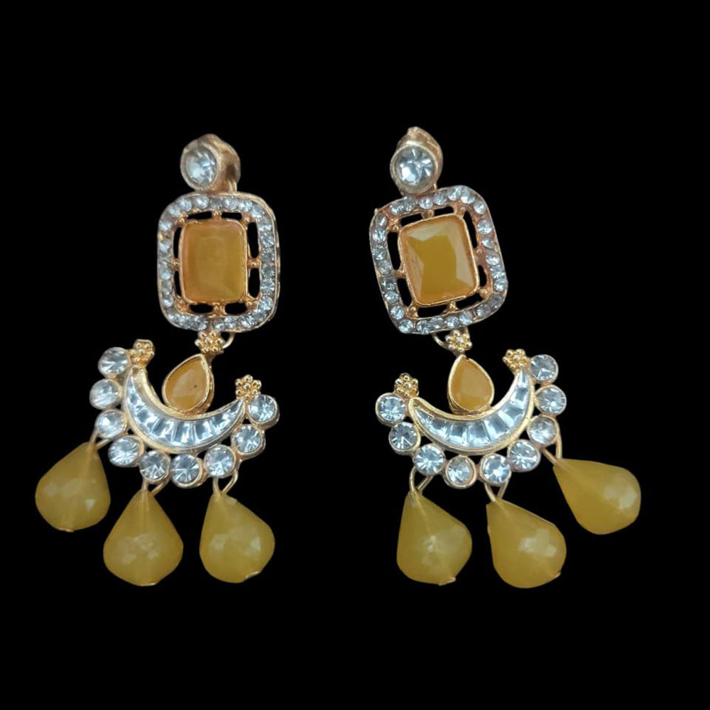 Palak Art Ethnic Glam Pota Kundan And Pearl Dangler Earrings