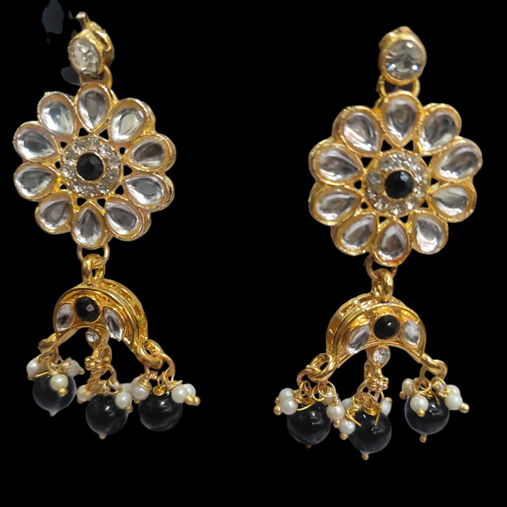 Palak Art Ethnic Glam Pota Kundan And Pearl Dangler Earrings