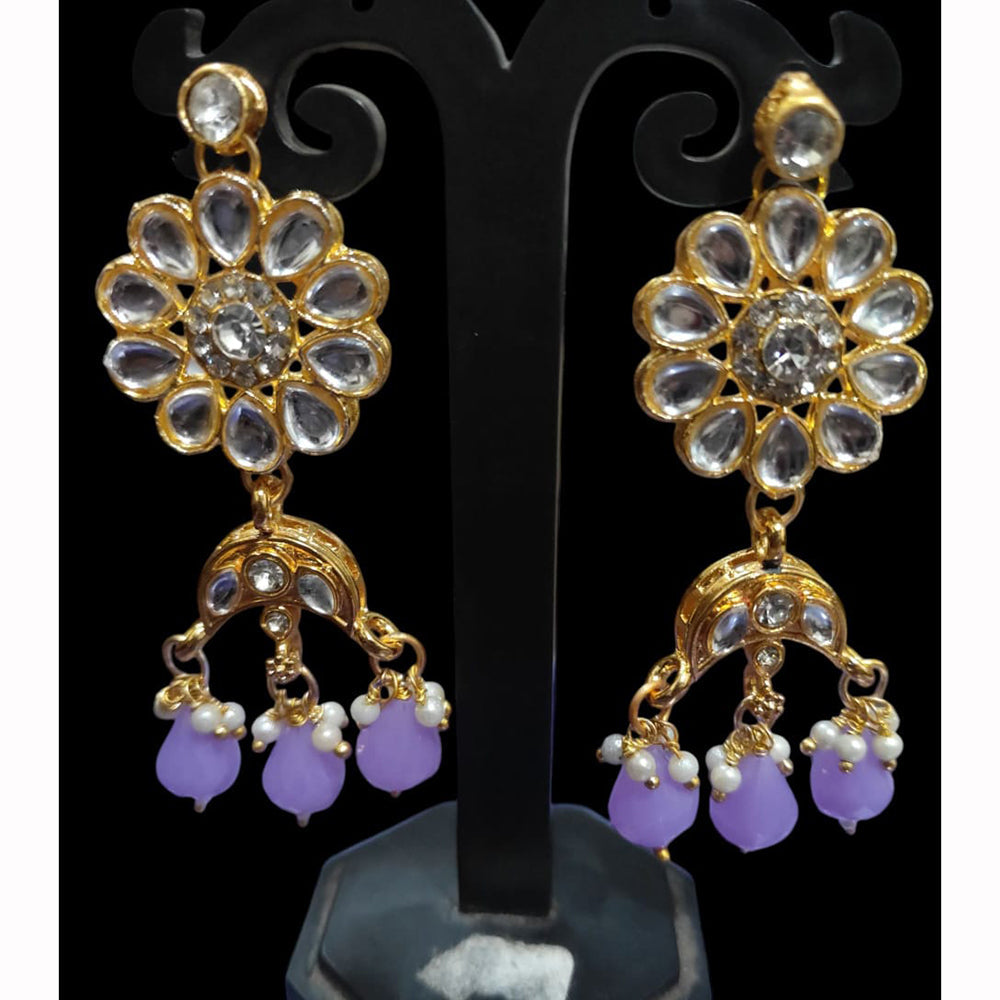Palak Art Ethnic Glam Pota Kundan And Pearl Dangler Earrings