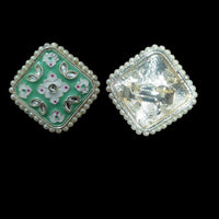 Palak Art Designer Kundan Stone And Meenakari Adjustable Ring