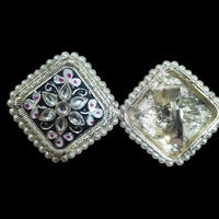 Palak Art Designer Kundan Stone And Meenakari Adjustable Ring 