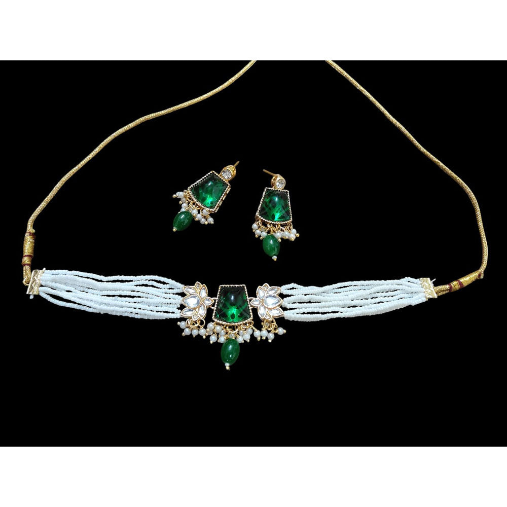Palak Art Regal Elegance Kundan Stone And Pearl Choker Necklace Set