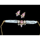 Palak Art Regal Elegance Kundan Stone And Pearl Choker Necklace Set