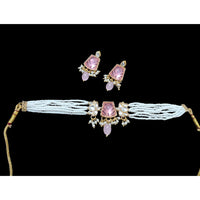 Palak Art Regal Elegance Kundan Stone And Pearl Choker Necklace Set