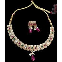 Palak Art Heritage Pota Stone Pearl And Beads Necklace Set - (Pack of 3)