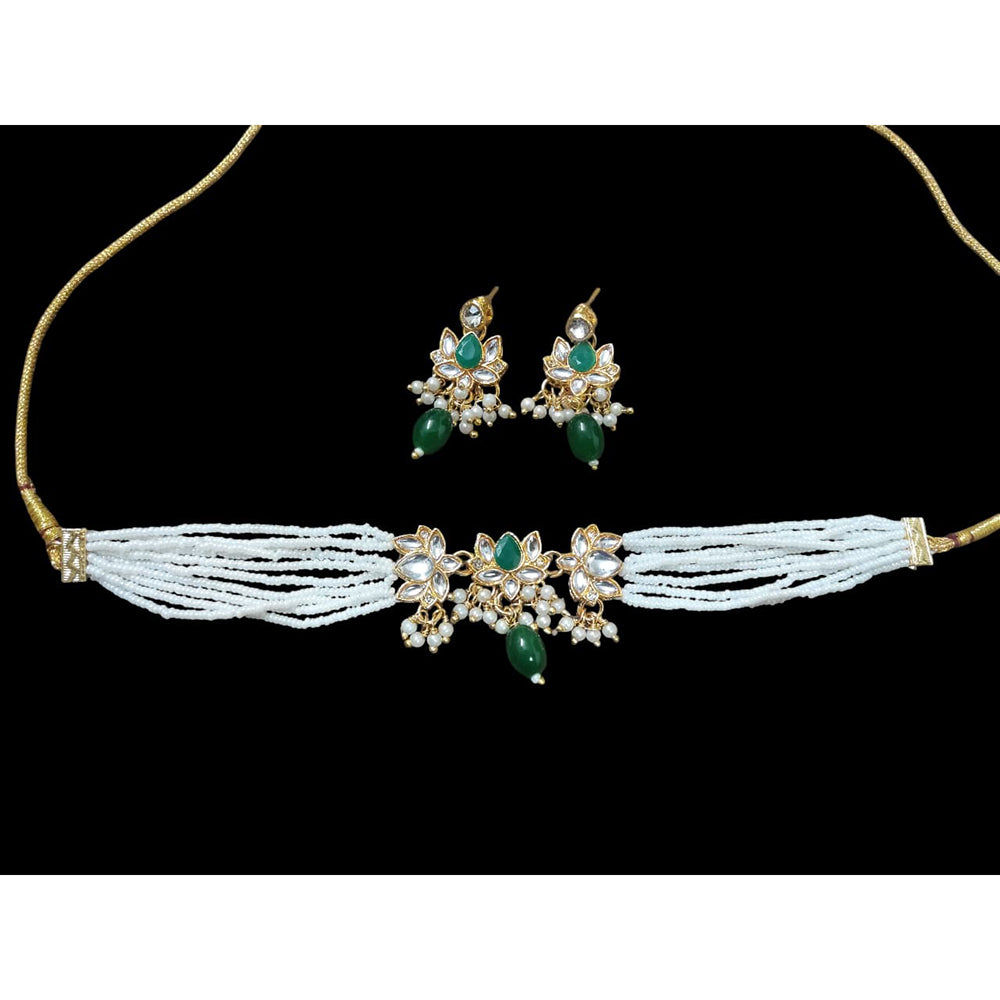 Palak Art Classic Kundan Stone And Pearl Choker Necklace Set - (Pack of 3)