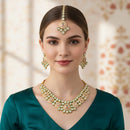 Palak Art Elegant Crystal Stone And Pota Stone Designer Necklace Set
