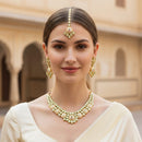 Palak Art Elegant Crystal Stone And Pota Stone Designer Necklace Set