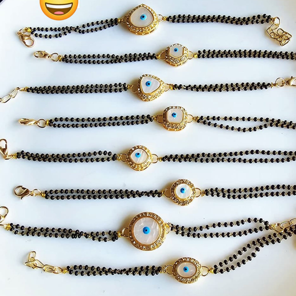 Palak Art Stylish Crystal Stone Mangalsutra Bracelet (Assorted Design)