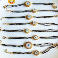 Palak Art Stylish Crystal Stone Mangalsutra Bracelet (Assorted Design)