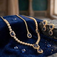 Palak Art Elegant Crystal Stone Designer Necklace Set