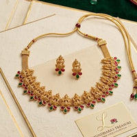 Palak Art Elegant Pota Stone Designer Necklace Set