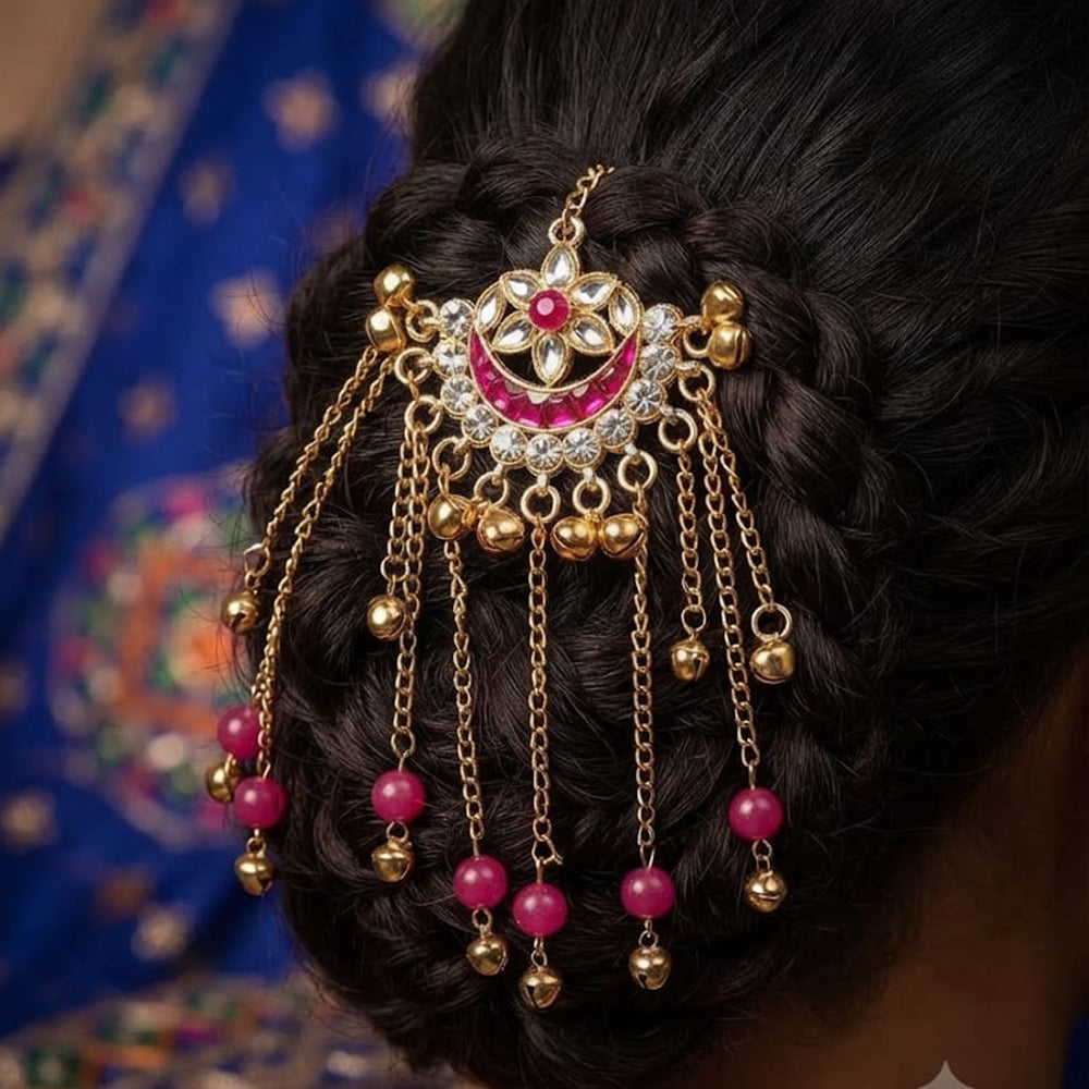 Plak Art Kundan Stone And Pearl Designer Hair Accessories