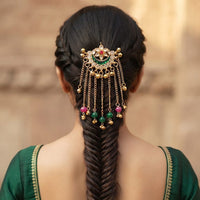 Plak Art Kundan Stone And Pearl Designer Hair Accessories