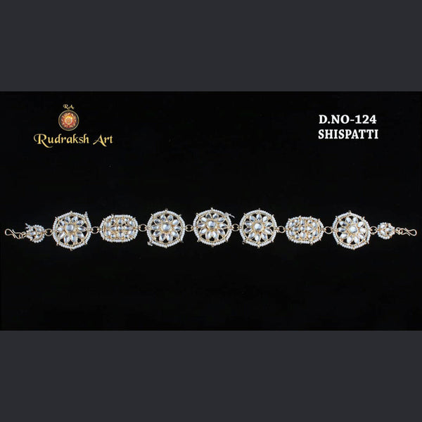 Rudraksh Art Gold Plated Kundan Stone Sheeshphool