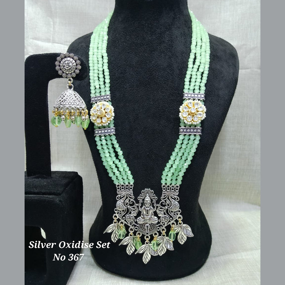 Jyoti Arts Oxidised Plated Long Necklace Set