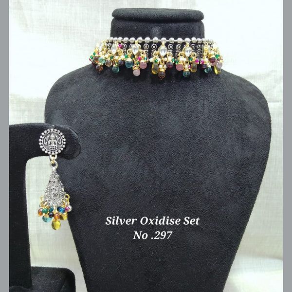 Jyoti Arts Oxidised Plated Choker Necklace Set