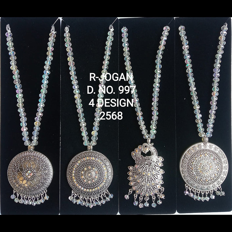 R Jogan Oxidised Plated Assorted Design Long Necklace