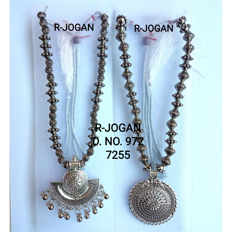 R Jogan Oxidised Plated Assorted Design Long Necklace