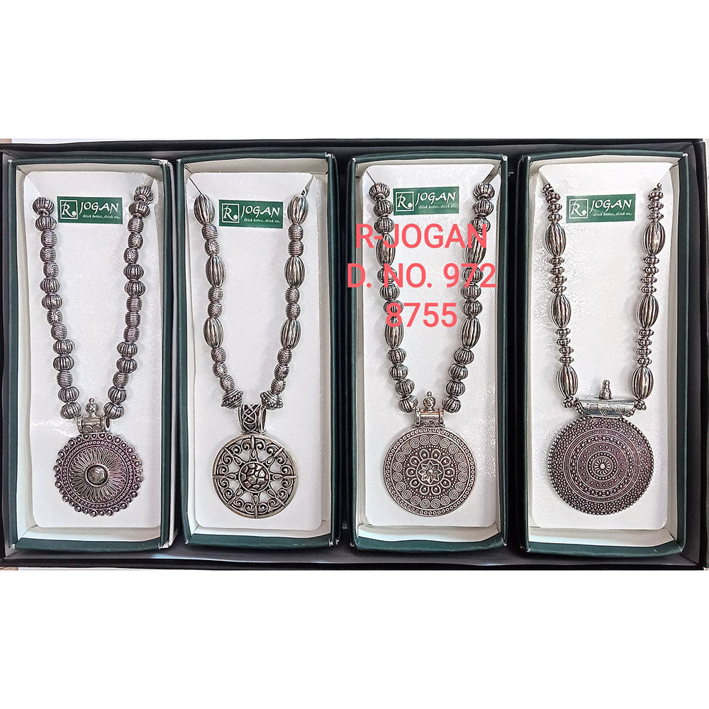 R Jogan Oxidised Plated Assorted Design Long Necklace