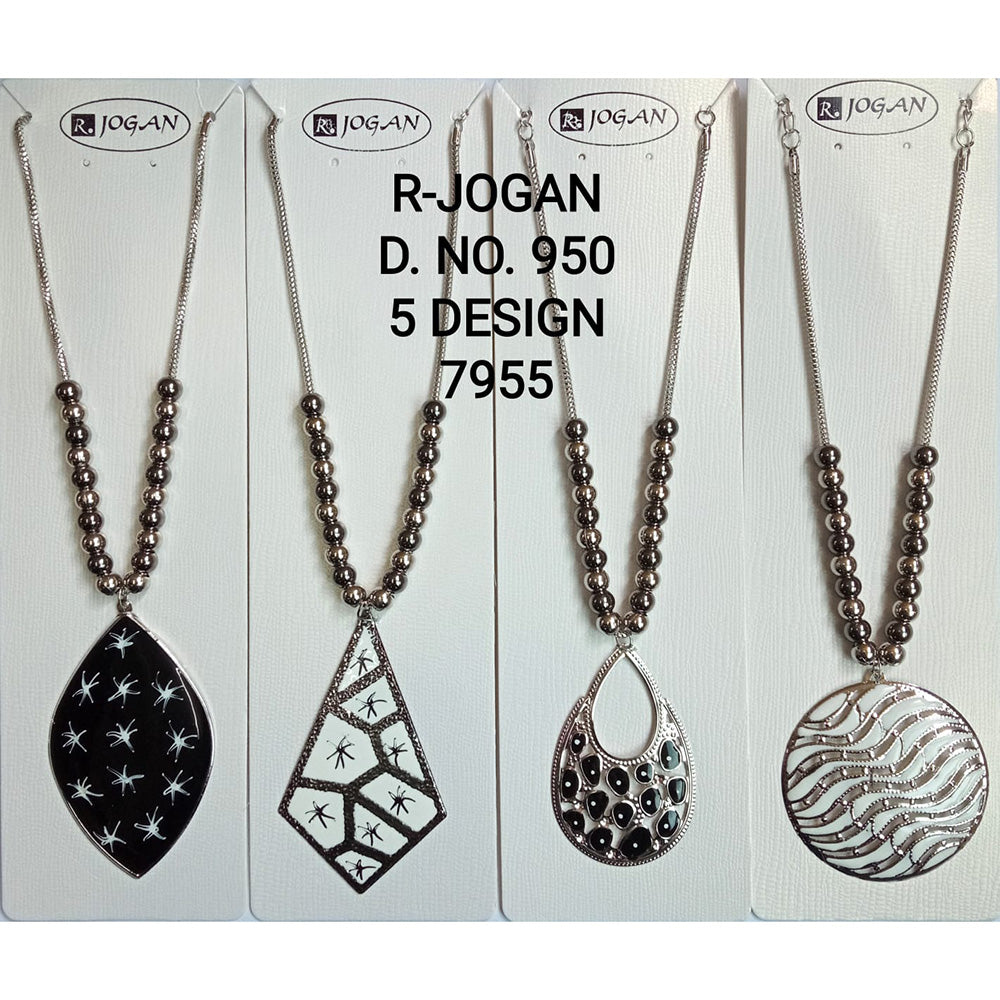 R Jogan Oxidised Plated Assorted Design Long Necklace