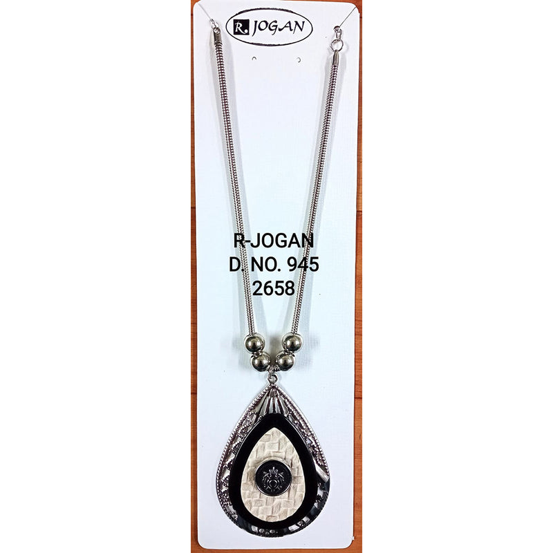 R Jogan Oxidised Plated Assorted Design Long Necklace