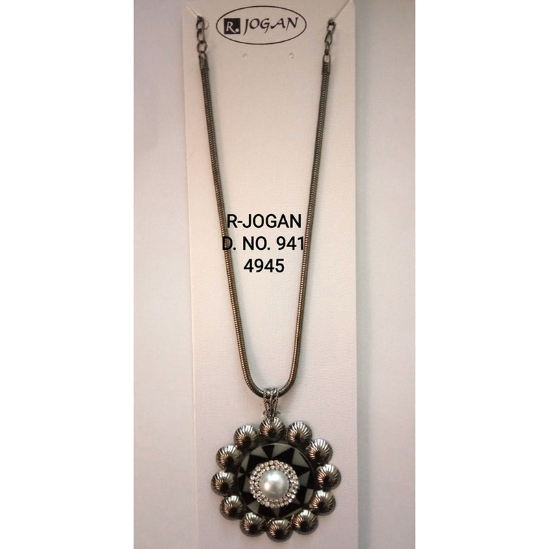 R Jogan Oxidised Plated Assorted Design Long Necklace