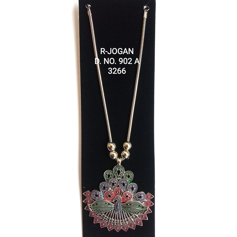 R Jogan Oxidised Plated Assorted Design Long Necklace